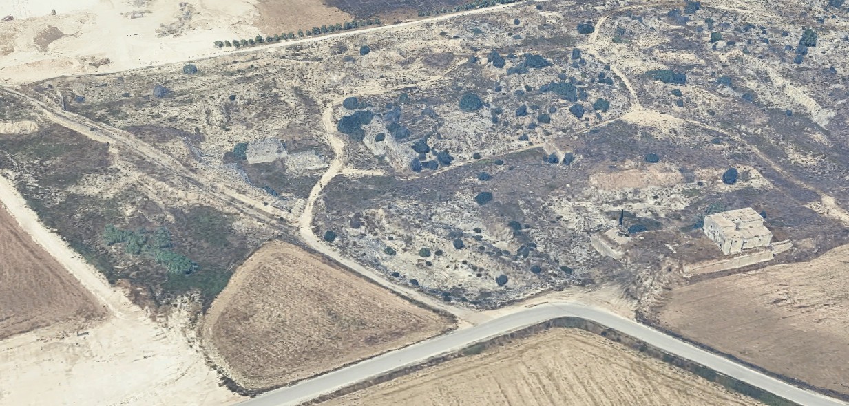 Aerial view of the currently disused quarry in the province of Taranto